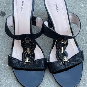 Black Leather Women Shoes Size 8